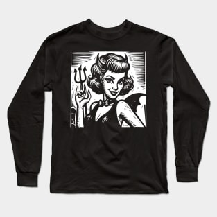 Retro Devil Girl Long Sleeve T-Shirt